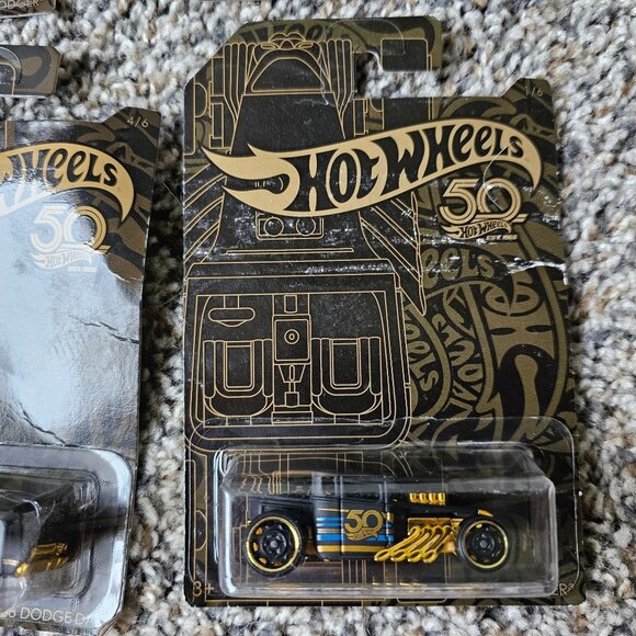 Hot Wheels 50th Anniversary Car Black Gold Full Set of 6 Error Bone Shaker - Picture 7 of 10